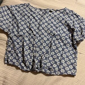 GAP Blue and White Floral Blouse